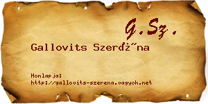 Gallovits Szeréna névjegykártya